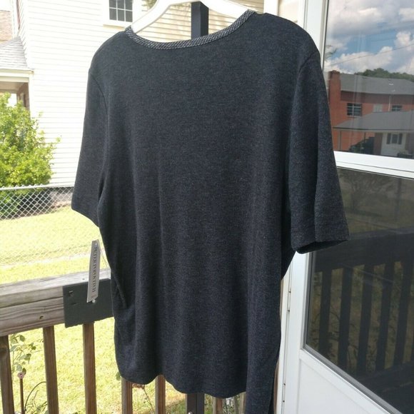 NWT  Peter Popovitch Short Sleeves Knit Top Medium - Picture 5 of 7